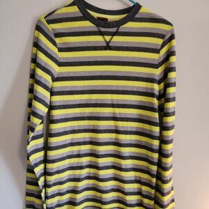 Tony Hawk Men's Crewneck Sweater - Yellow and Gray Stripes